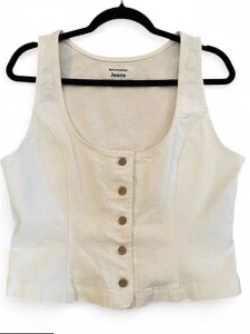 Reformation Tai Denim Top Vest In Creamy Off-White Size 4